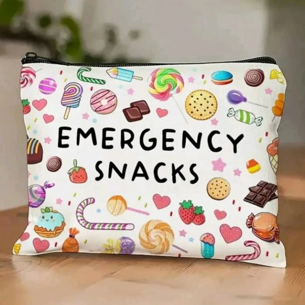 Fun Snack Print Zippered Pouch
